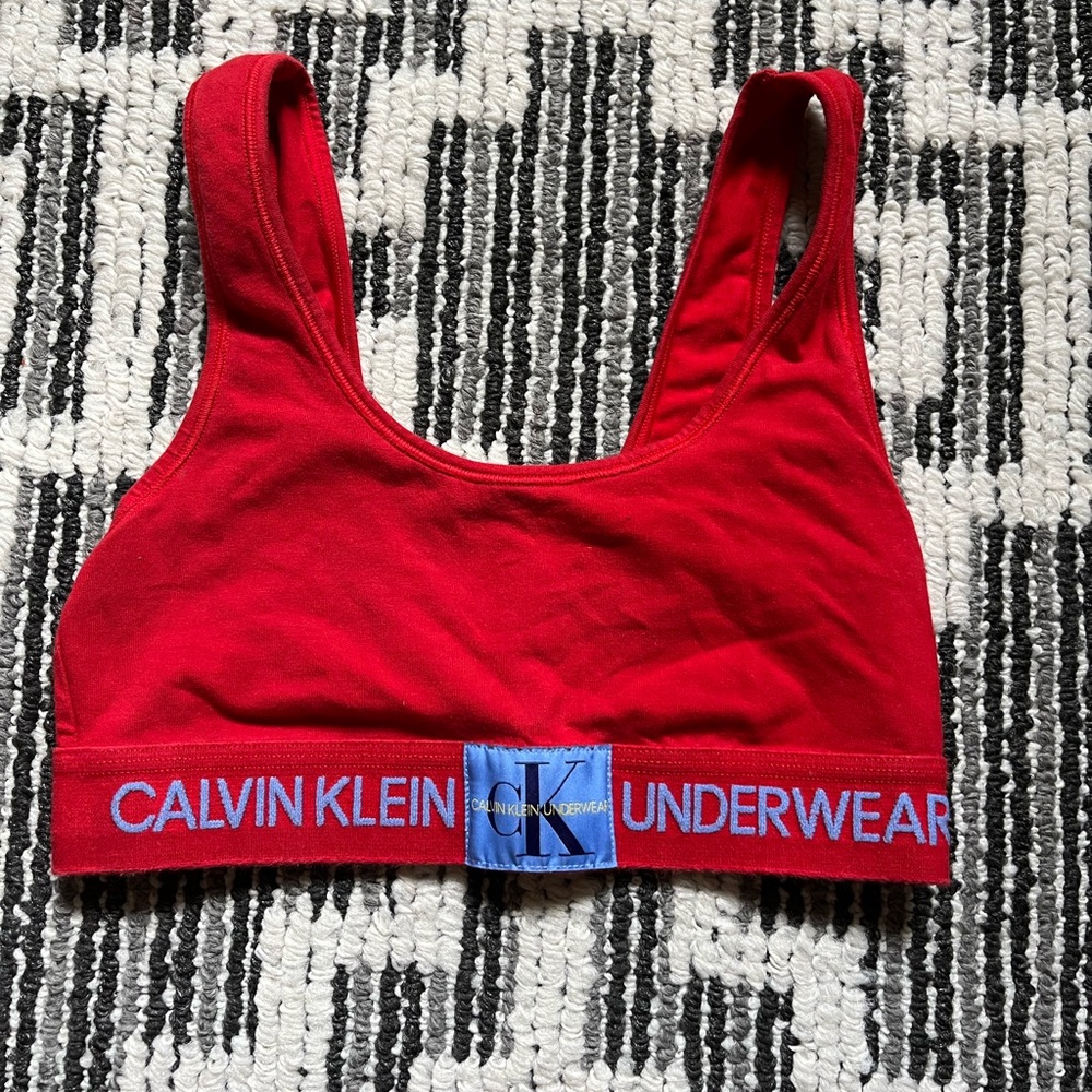Red Calvin Klein Underwear Bralette